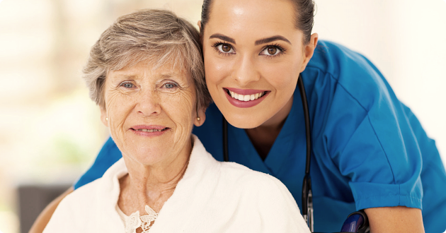 caregiver with an elderly